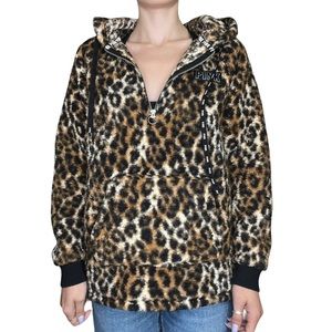 Victoria’s Secret / PINK Leopard Print Sherpa Hoodie